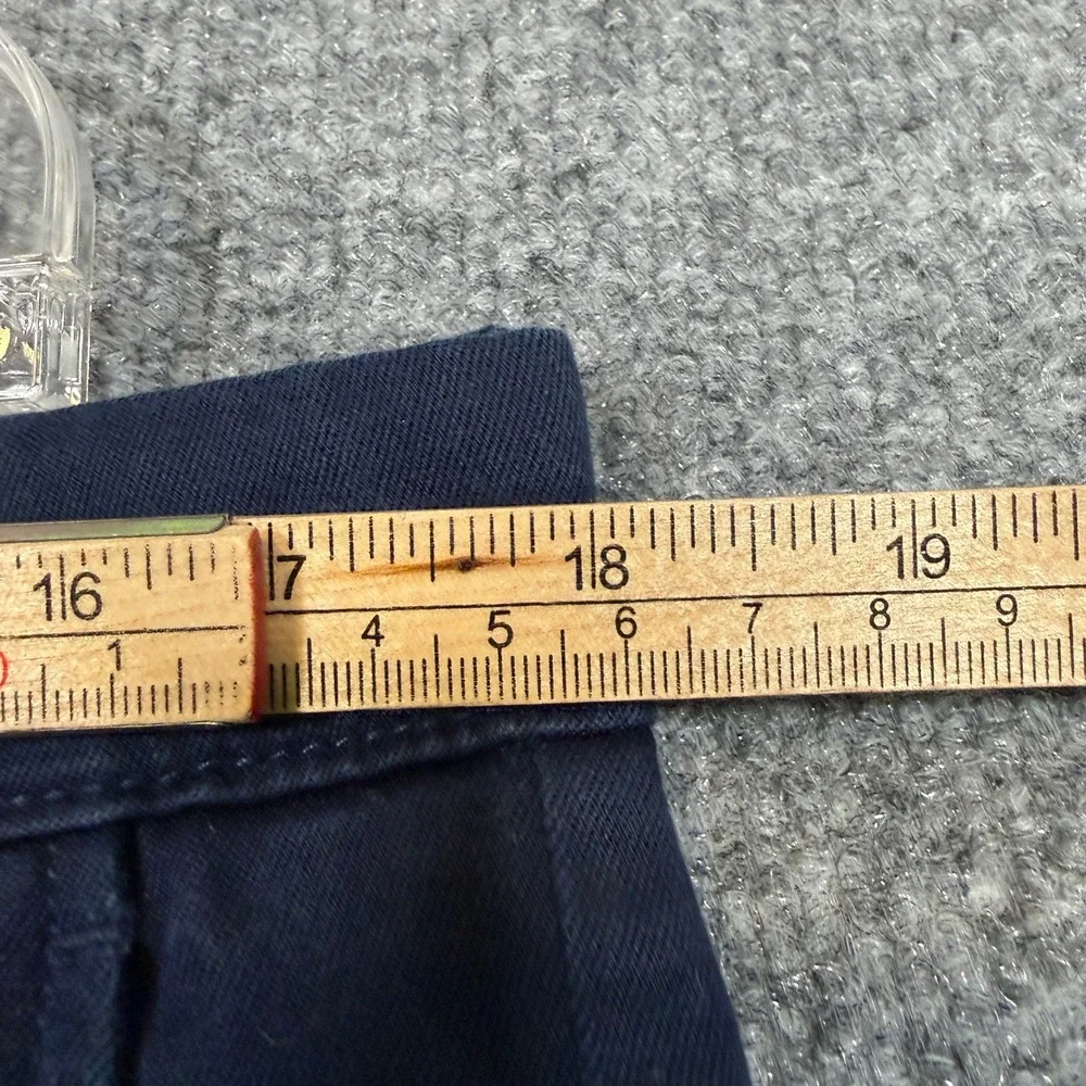 J Crew Stretch Chino Pants Mens 33x28 Navy Blue Stretch Flat Front Cotton Casual